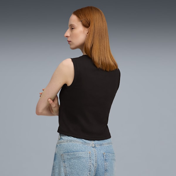 Essentials Slim Ribbed Tank Women, PUMA Black, extralarge