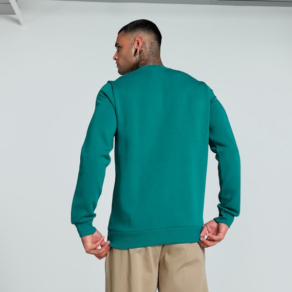 Men's Graphic Crew-Neck Sweatshirt, Cold Green, extralarge-IND
