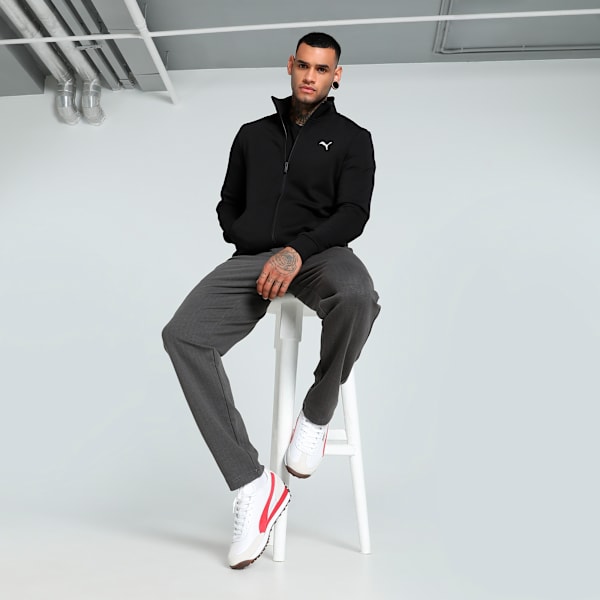 Men's Graphic Full Zip Sweat Jacket, PUMA Black, extralarge-IND