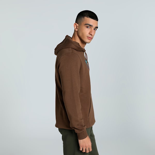 Men's Graphic Hoodie, Espresso Brown, extralarge-IND