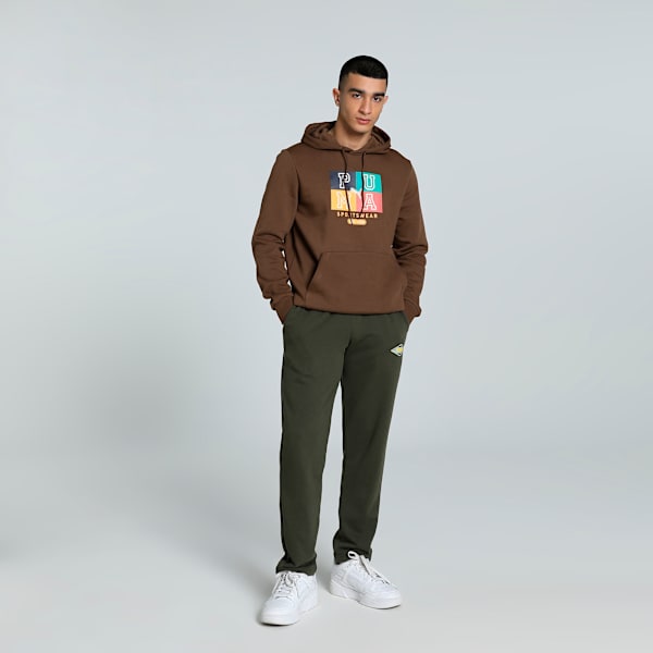Men's Graphic Hoodie, Espresso Brown, extralarge-IND