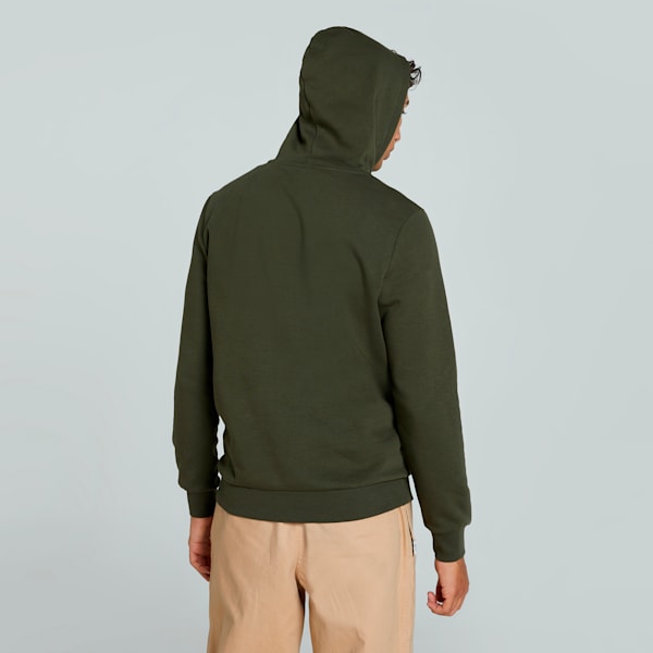 Men's Graphic Hoodie, Dark Olive, extralarge-IND