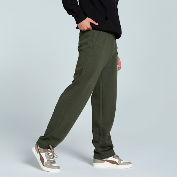 Men's Graphic Knitted Pants, Dark Olive, extralarge-IND
