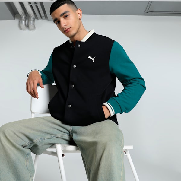 Men's Colorblock Bomber Jacket, PUMA Black, extralarge-IND