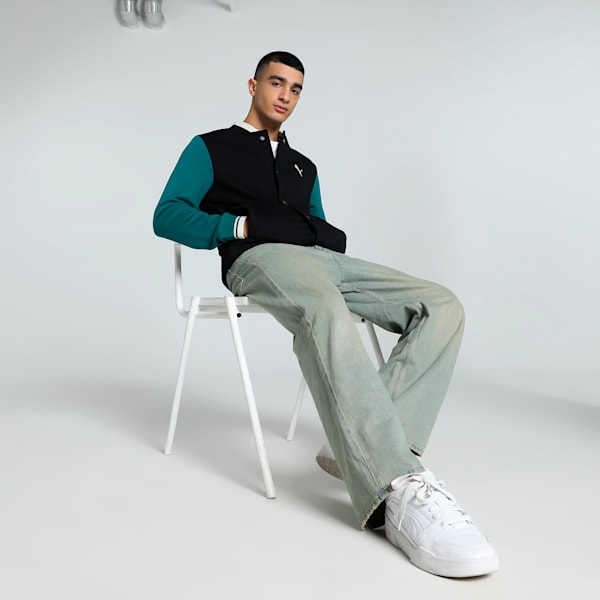 Men's Colorblock Bomber Jacket, PUMA Black, extralarge-IND