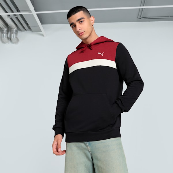 Men's Colorblock Hoodie, PUMA Black, extralarge-IND