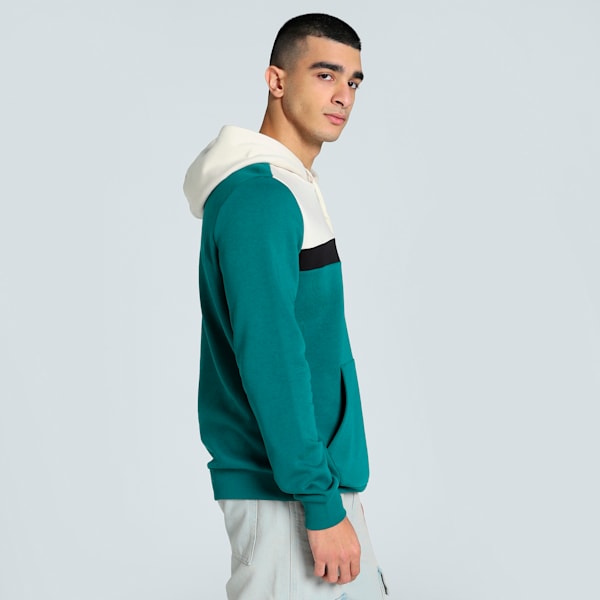 Men's Colorblock Hoodie, Cold Green, extralarge-IND