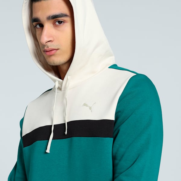 Men's Colorblock Hoodie, Cold Green, extralarge-IND