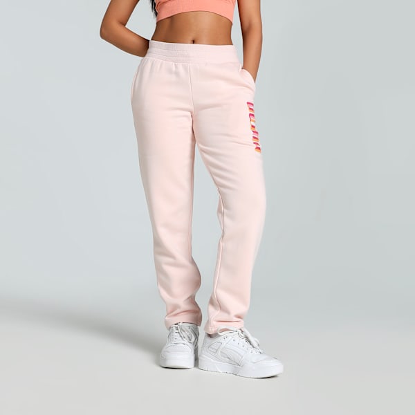 Women's Graphic Pants, Island Pink, extralarge-IND