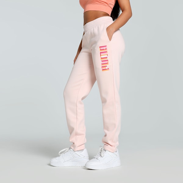 Women's Graphic Pants, Island Pink, extralarge-IND
