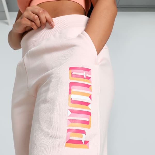 Women's Graphic Pants, Island Pink, extralarge-IND