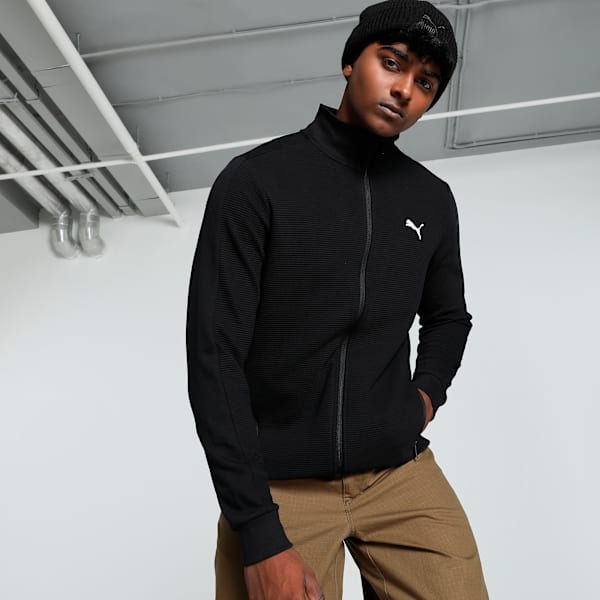 Ottoman Men's Full Zip Slim Fit Sweat Jacket, PUMA Black, extralarge-IND