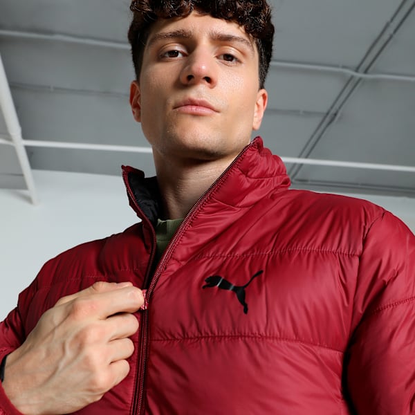 Men's Slim Fit Reversible Padded Jacket, Intense Red, extralarge-IND