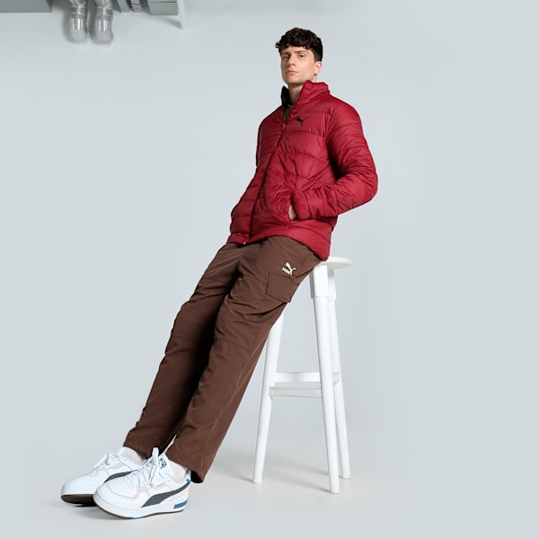 Men's Slim Fit Reversible Padded Jacket, Intense Red, extralarge-IND