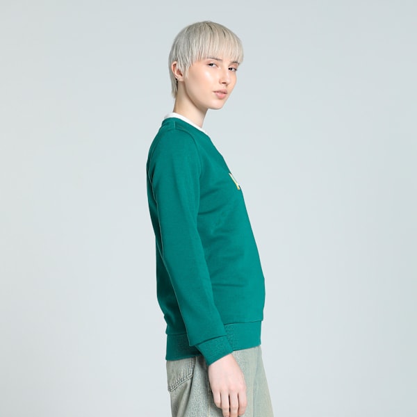 Women's Graphics Crew-Neck Sweatshirt, Cold Green, extralarge-IND