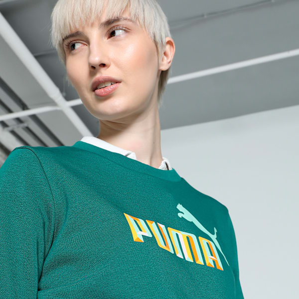 Women's Graphics Crew-Neck Sweatshirt, Cold Green, extralarge-IND