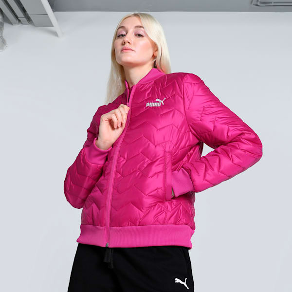 Women's Woven Bomber Jacket, Pinktastic, extralarge-IND