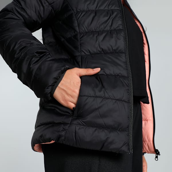 Women's Slim Fit Reversible Padded Jacket, PUMA Black, extralarge-IND