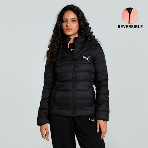 Women's Slim Fit Reversible Padded Jacket, PUMA Black, extralarge-IND