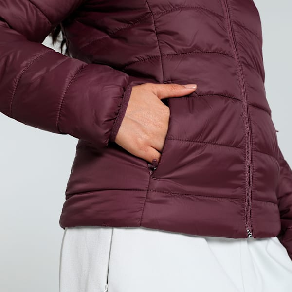 Women's Slim Fit Reversible Padded Jacket, Dark Jasper, extralarge-IND