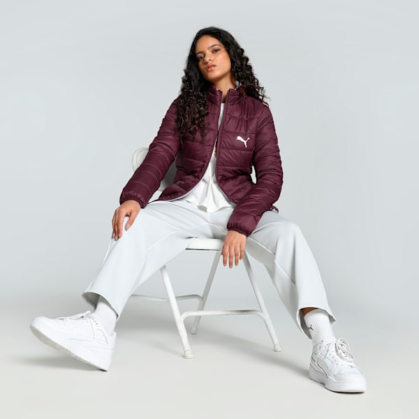 Women's Slim Fit Reversible Padded Jacket, Dark Jasper, extralarge-IND