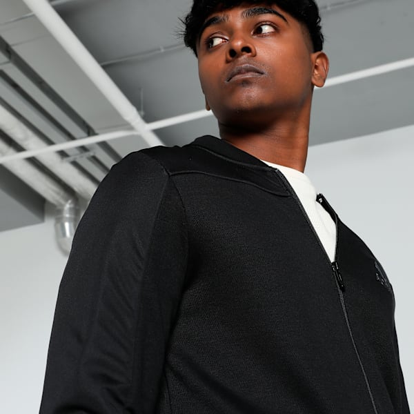 Men's Overlay Slim Fit Track Jacket, PUMA Black, extralarge-IND