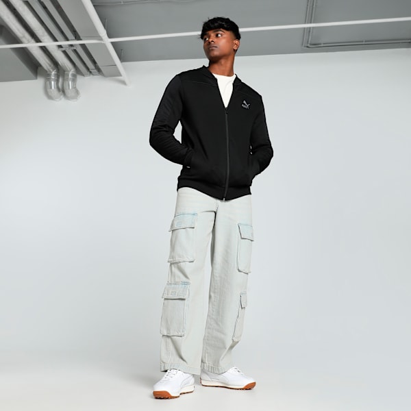 Men's Overlay Slim Fit Track Jacket, PUMA Black, extralarge-IND