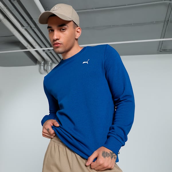 Men's Crew Neck Sweatshirt, Blazing Blue, extralarge-IND
