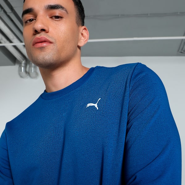 Men's Crew Neck Sweatshirt, Blazing Blue, extralarge-IND