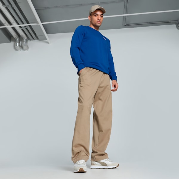 Men's Crew Neck Sweatshirt, Blazing Blue, extralarge-IND