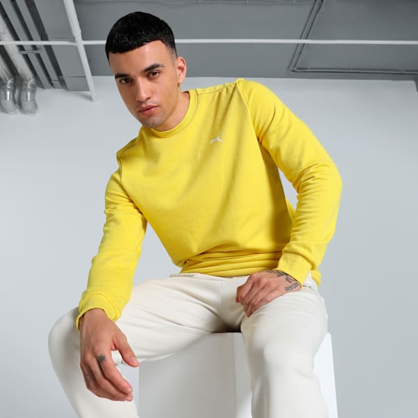 Men's Crew Neck Sweatshirt, Sun Ray Yellow, extralarge-IND