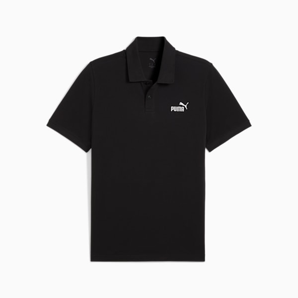 メンズ ESS NO. 1 ロゴ ピケ 半袖 ポロシャツ, PUMA Black, extralarge-JPN