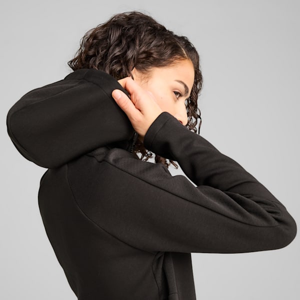 ウィメンズ エヴォストライプ フルジップ フーディDK, PUMA Black, extralarge-JPN