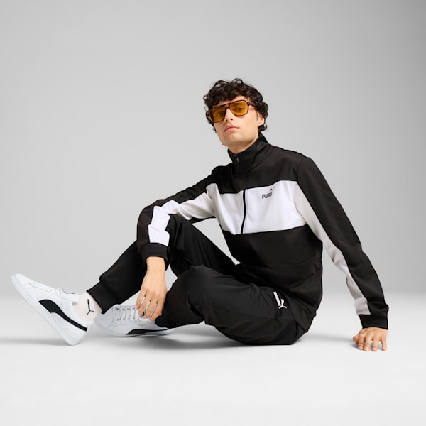 メンズ プーマ ポリ カラーブロック スーツ 上下セット, PUMA Black, extralarge-JPN