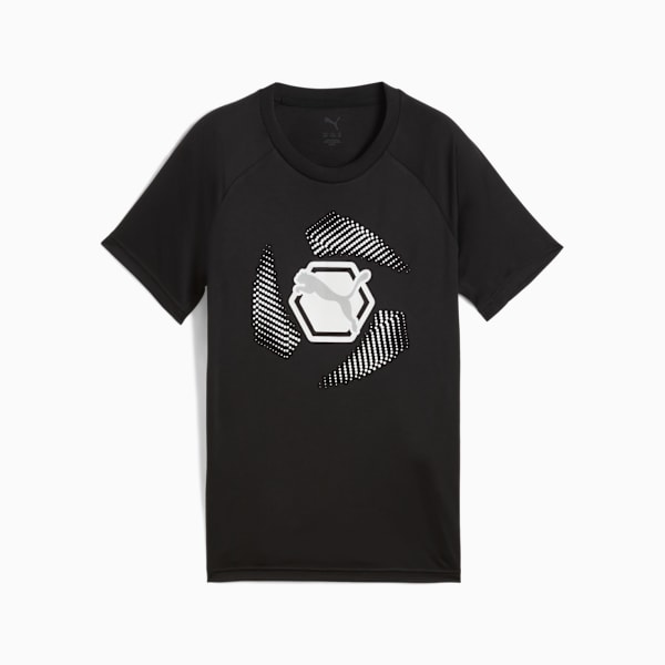 ボーイズ アクティブ スポーツ グラフィック ポリ 半袖 Tシャツ 120-160cm, PUMA Black, extralarge-JPN
