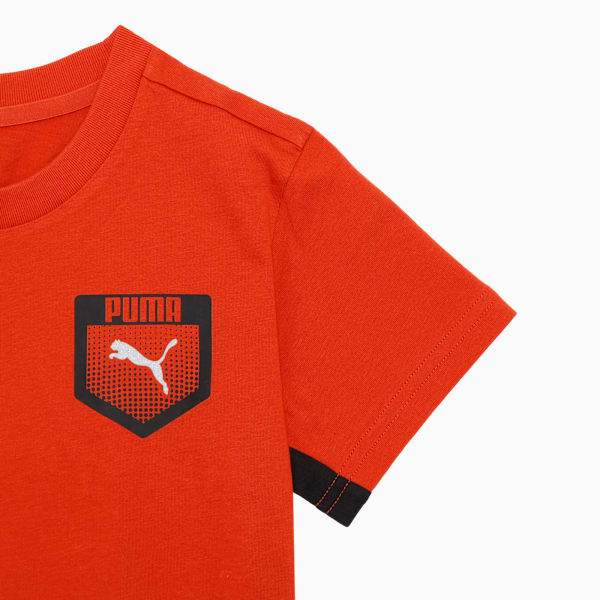 ボーイズ アクティブ スポーツ グラフィック 半袖 Tシャツ B 120-160cm, Red Fire, extralarge-JPN