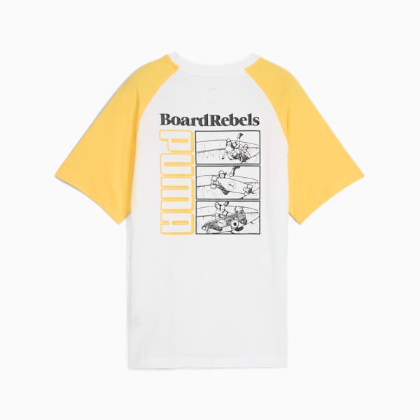 ボーイズ ミッド90S グラフィック 半袖 Tシャツ II B 120-160cm, PUMA White-Sunny Yellow, extralarge-JPN