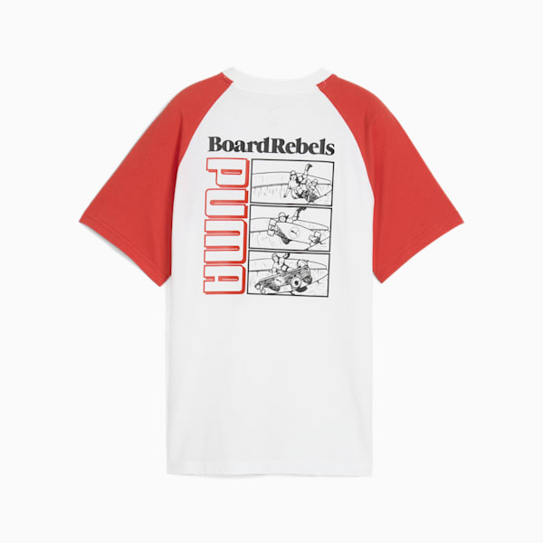 ボーイズ ミッド90S グラフィック 半袖 Tシャツ II B 120-160cm, PUMA White-Red Fire, extralarge-JPN