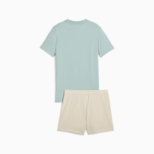 ガールズ ESS NO. 1 ロゴ 半袖 Tシャツ & ショーツ セット 120-160cm, Modern Mint, extralarge-JPN
