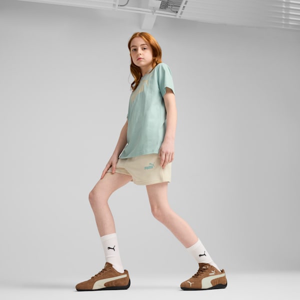 ガールズ ESS NO. 1 ロゴ 半袖 Tシャツ & ショーツ セット 120-160cm, Modern Mint, extralarge-JPN