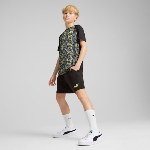 ボーイズ TAD ESS ポリ AOP Tシャツ & ショーツ 上下セット 120-160cm, PUMA Black, extralarge-JPN