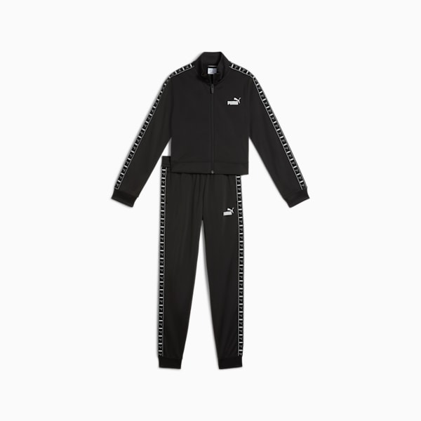 ガールズ ESS テープ ポリ スーツ G 上下セット 120-160cm, PUMA Black, extralarge-JPN
