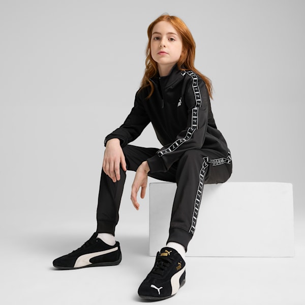 ガールズ ESS テープ ポリ スーツ G 上下セット 120-160cm, PUMA Black, extralarge-JPN