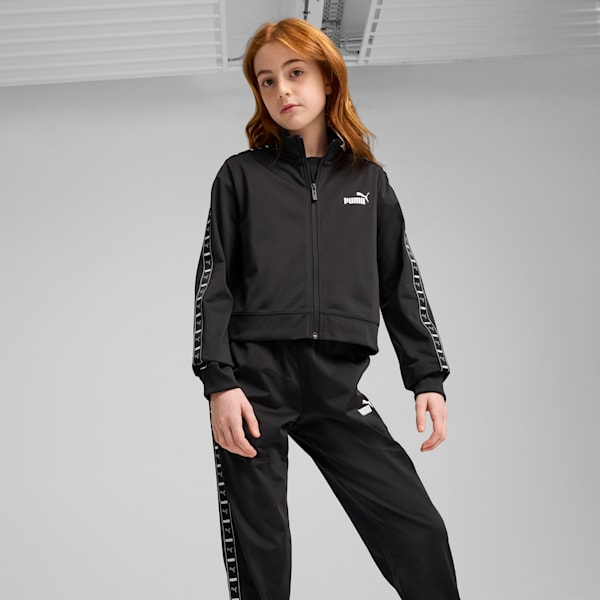 ガールズ ESS テープ ポリ スーツ G 上下セット 120-160cm, PUMA Black, extralarge-JPN