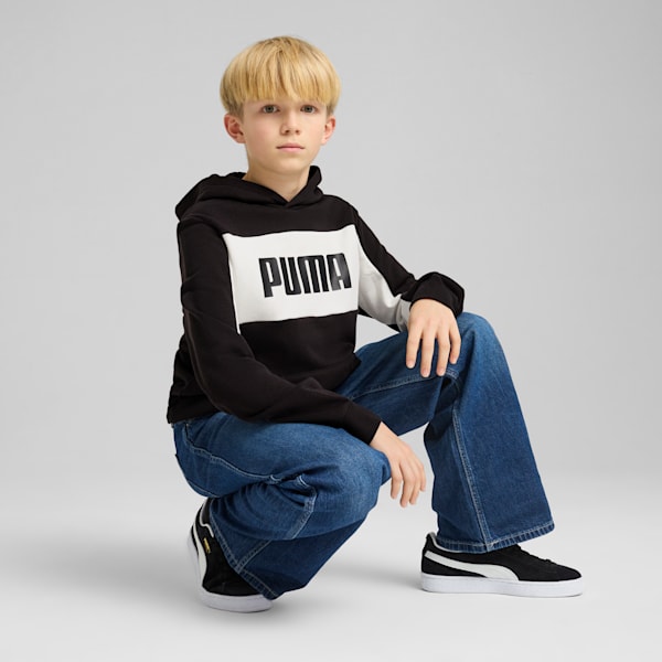 ボーイズ ESS ブロック フーディ TR B 120-160cm, PUMA Black, extralarge-JPN