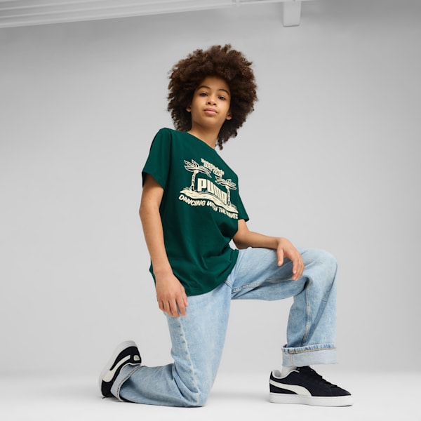 ボーイズ ミッド90S グラフィック 半袖 Tシャツ III B 120-160cm, Dark Myrtle, extralarge-JPN