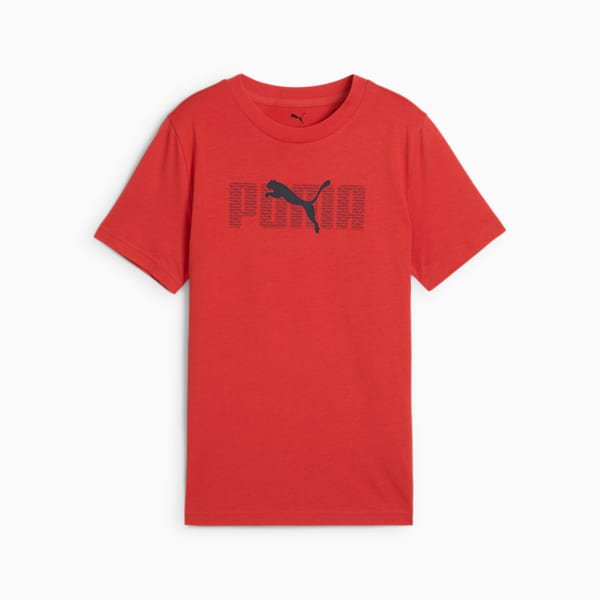 ボーイズ ESS ロゴ ラブ 半袖 Tシャツ B 120-160cm, Red Fire, extralarge-JPN