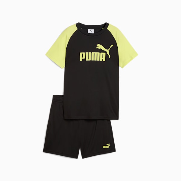 ボーイズ ESS NO. 1 ロゴ ポリ 半袖 Tシャツ & ショーツ 120-160cm, PUMA Black, extralarge-JPN