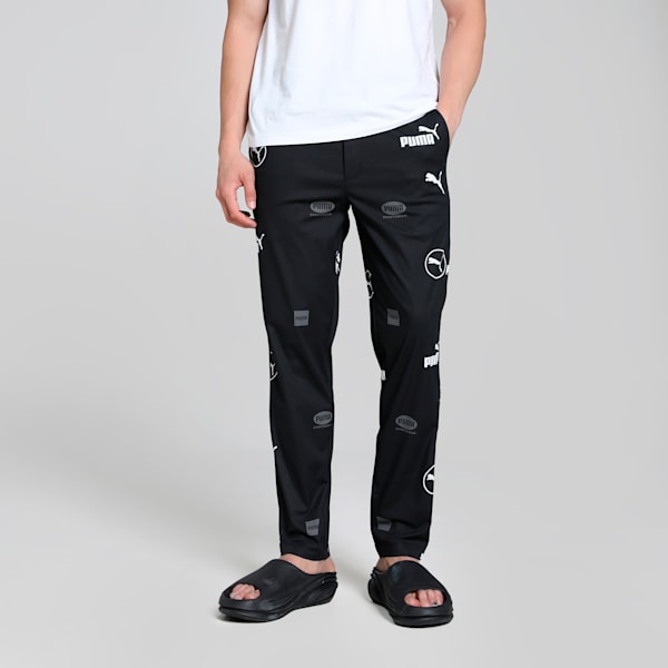 Men's Printed Lounge Pants, PUMA Black-PUMA White, extralarge-IND