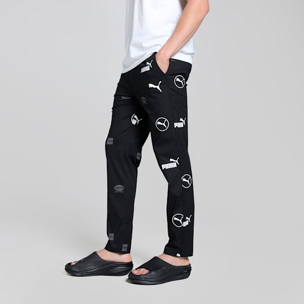 Men's Printed Lounge Pants, PUMA Black-PUMA White, extralarge-IND